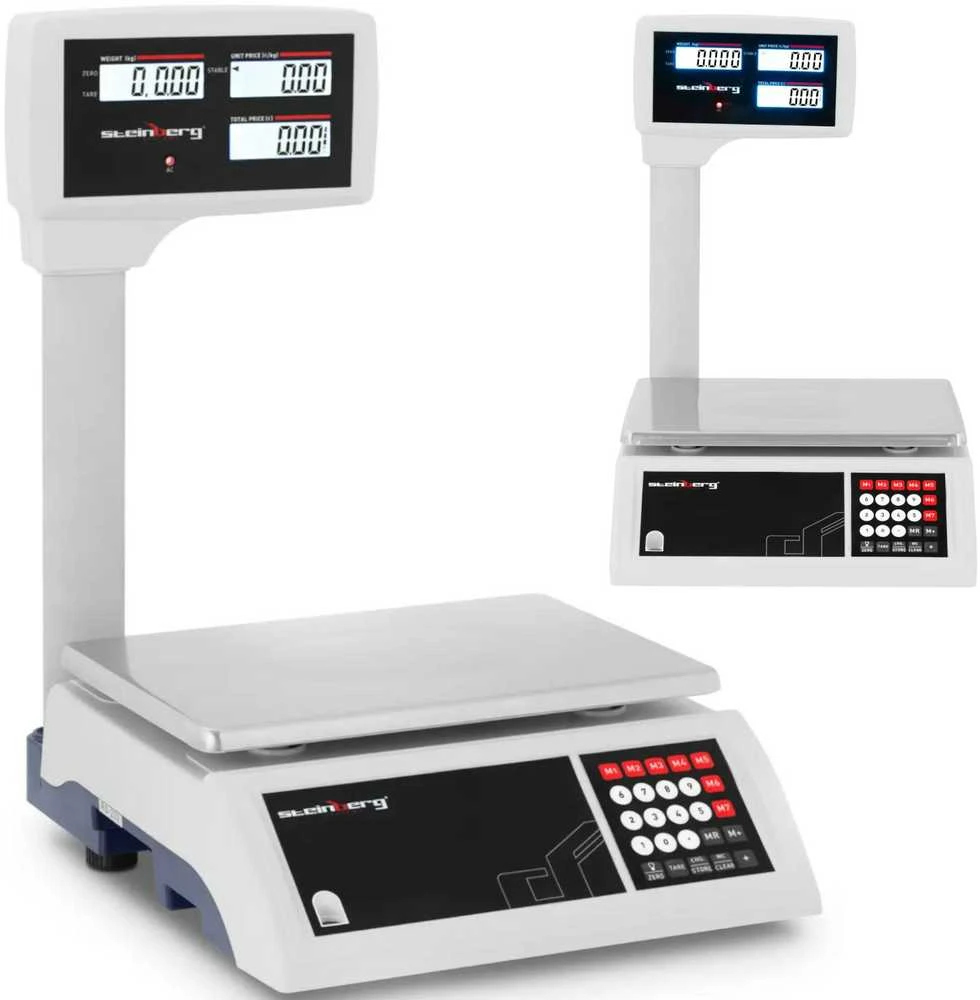 Virtuvinės svarstyklės Steinberg Systems LCD parduotuvės ir sandėlio tikrinimo svarstyklės 30kg / 5g