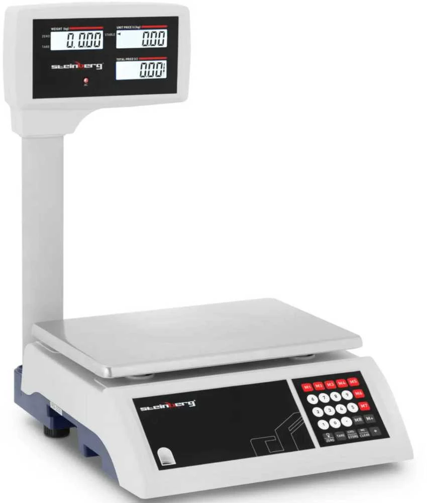 Virtuvinės svarstyklės Steinberg Systems LCD parduotuvės ir sandėlio tikrinimo svarstyklės 30kg / 5g
