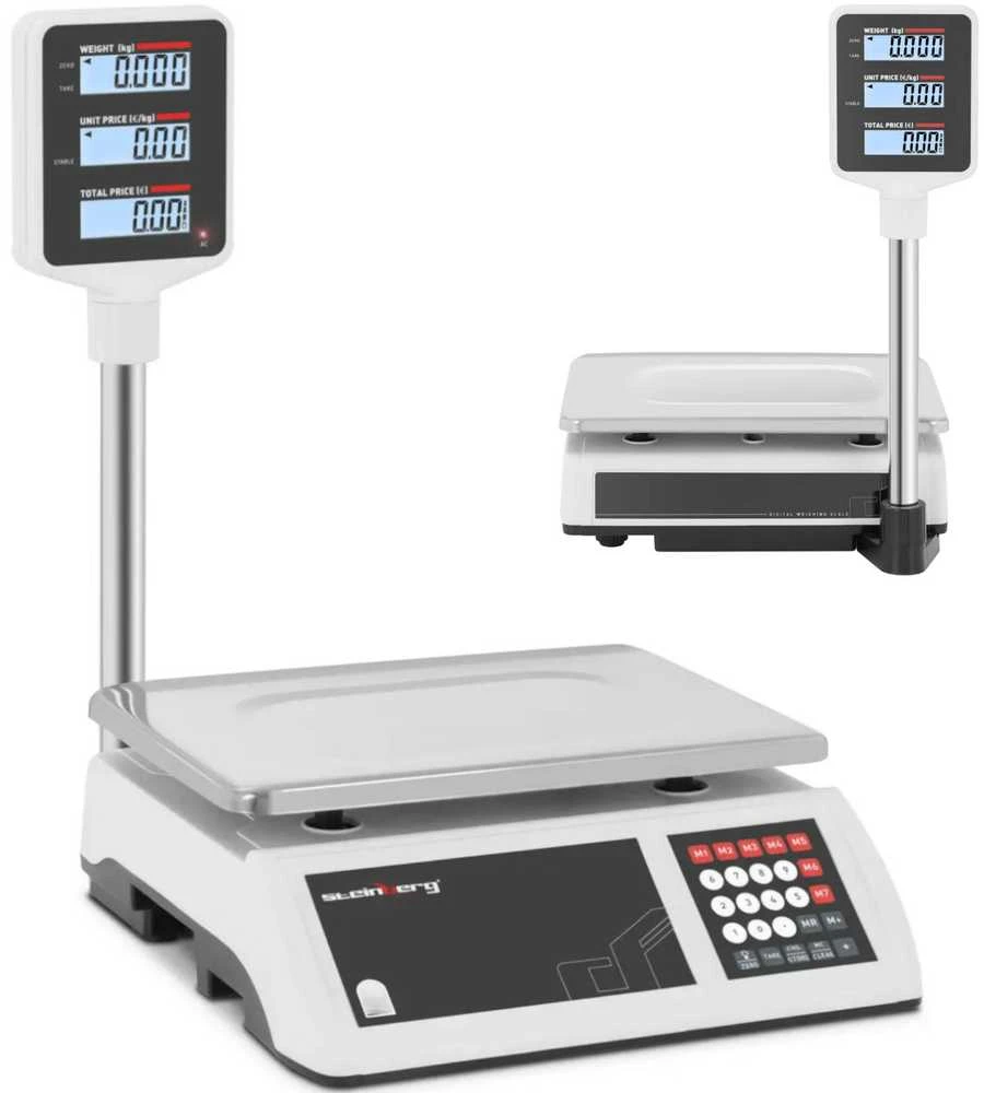 Virtuvinės svarstyklės Steinberg Systems LCD parduotuvės ir sandėlio tikrinimo svarstyklės 15kg / 2g