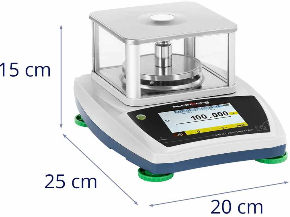 Virtuvinės svarstyklės Steinberg Systems Laboratorinės analizės svarstyklės su stikliniu dangteliu ir LCD jutikliniu skydeliu 300g / 0,001 g