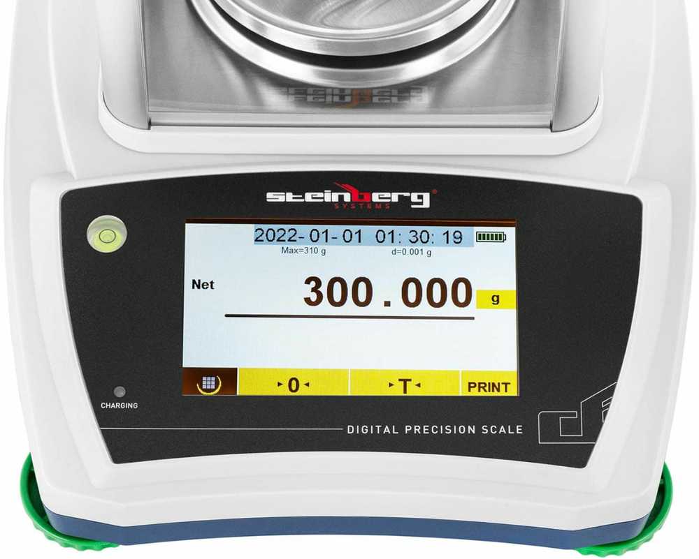 Virtuvinės svarstyklės Steinberg Systems Laboratorinės analizės svarstyklės su stikliniu dangteliu ir LCD jutikliniu skydeliu 300g / 0,001 g
