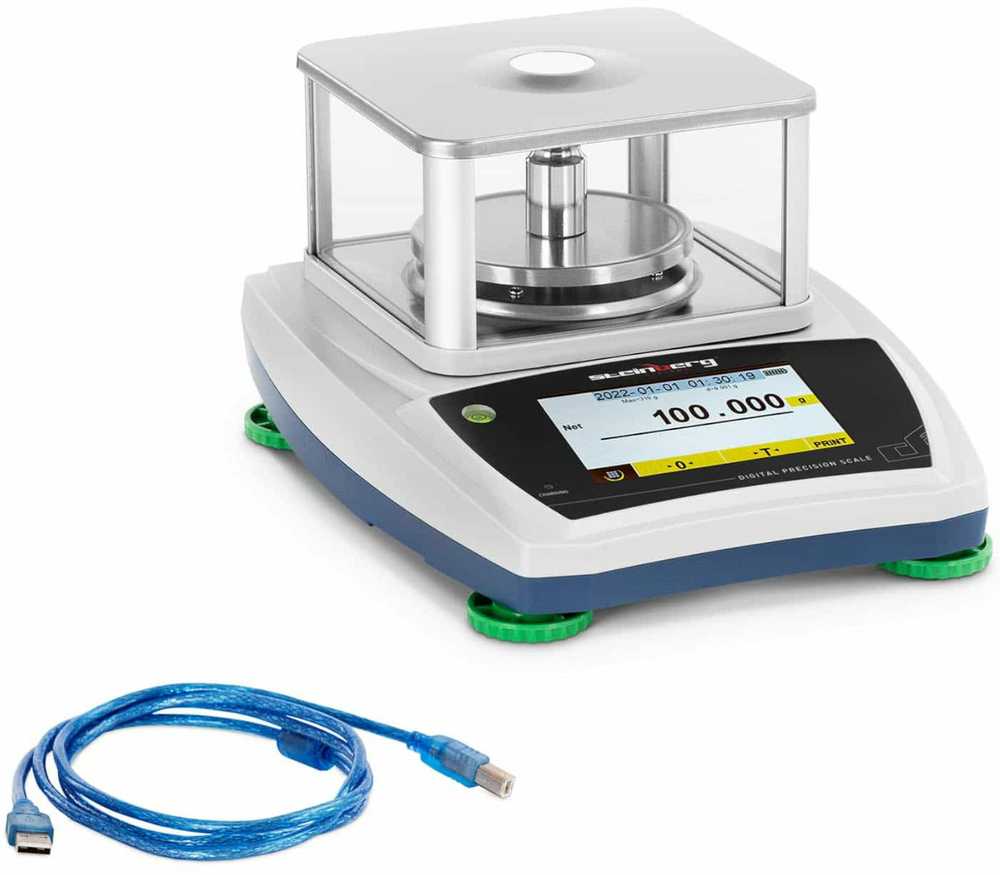 Virtuvinės svarstyklės Steinberg Systems Laboratorinės analizės svarstyklės su stikliniu dangteliu ir LCD jutikliniu skydeliu 300g / 0,001 g