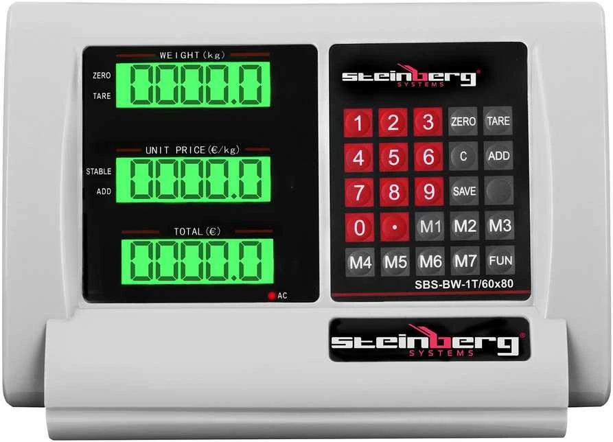 Virtuvinės svarstyklės Steinberg Systems Svoris belaidis WiFi SBS-BW-1T LCD laikymo platforma iki 1 tonos