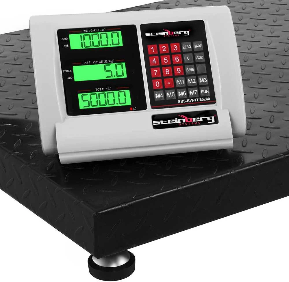 Virtuvinės svarstyklės Steinberg Systems Svoris belaidis WiFi SBS-BW-1T LCD laikymo platforma iki 1 tonos
