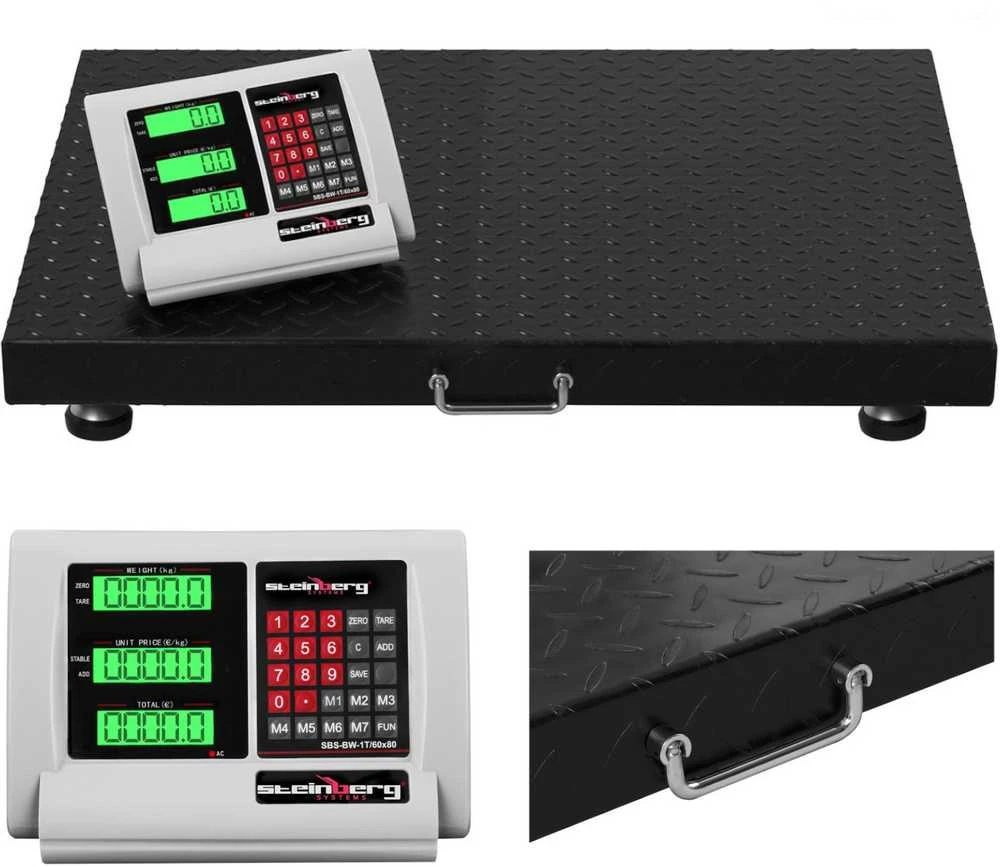 Virtuvinės svarstyklės Steinberg Systems Svoris belaidis WiFi SBS-BW-1T LCD laikymo platforma iki 1 tonos