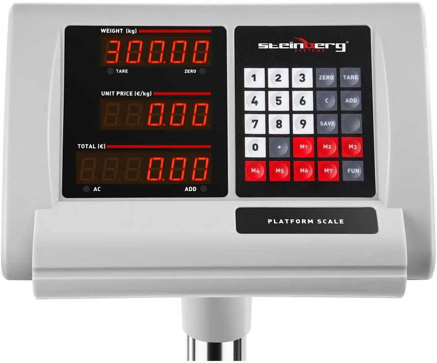 Steinberg Systems Sandėlio platforminės svarstyklės su 45x60cm maitinimo šaltiniu + baterija 300kg / 50g