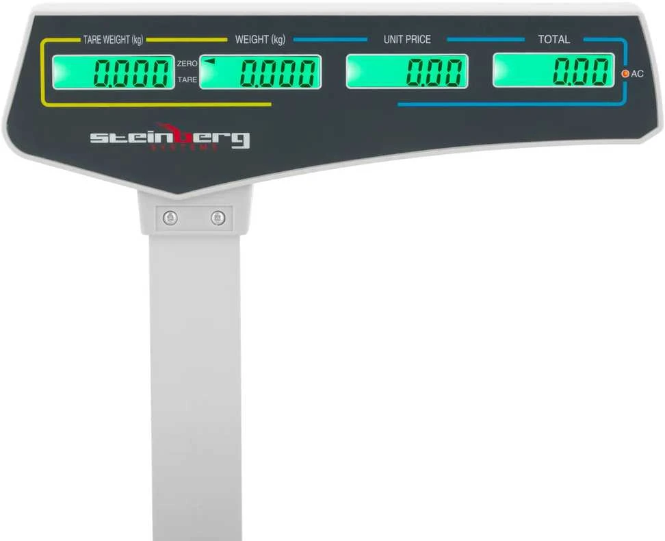Steinberg Systems Komercinės parduotuvės svarstyklės su LCD etikečių spausdintuvu 30 kg / 15 g