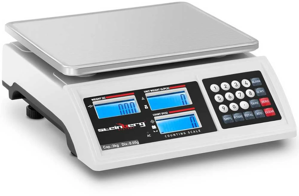 Virtuvinės svarstyklės Steinberg Systems Komercinių parduotuvių svarstyklių skaičiavimas LCD RS232 3000 g / 0,05 g