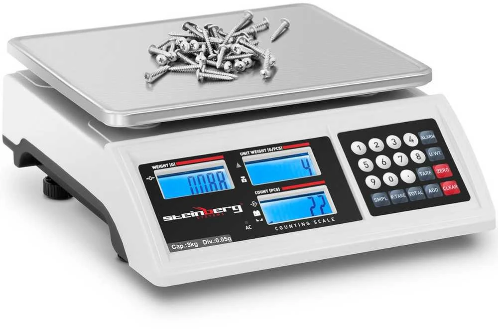 Virtuvinės svarstyklės Steinberg Systems Komercinių parduotuvių svarstyklių skaičiavimas LCD RS232 3000 g / 0,05 g