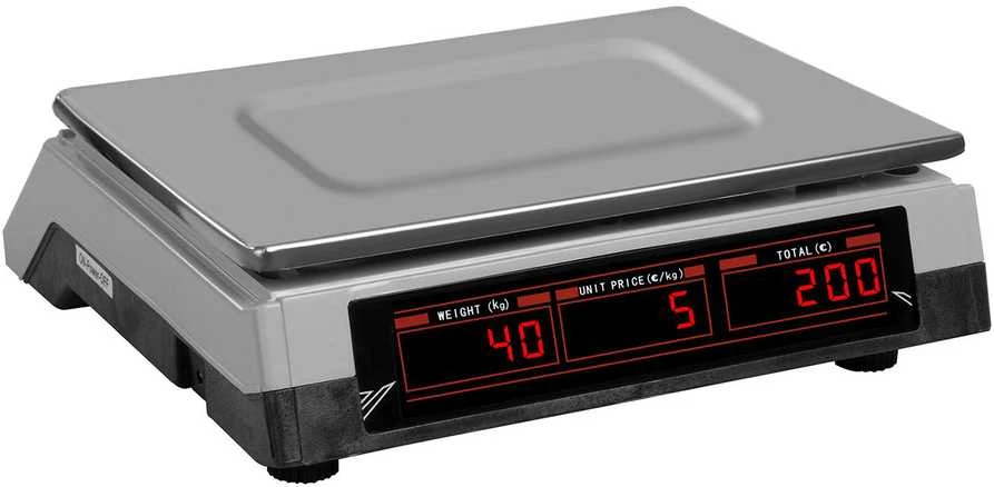 Virtuvinės svarstyklės Steinberg Systems Svarstyklės sklepowa kontrolna 330x240mm maitinimo šaltinis + akumulator 40kg / 2g - balta