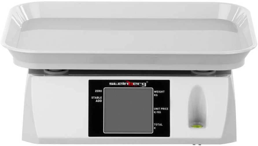 Virtuvinės svarstyklės Steinberg Systems Skaičiavimo bakalėjos svarstyklės su atmintimi ir vienetų skaičiavimo funkcija SBS-PW-301CA 30kg / 1g