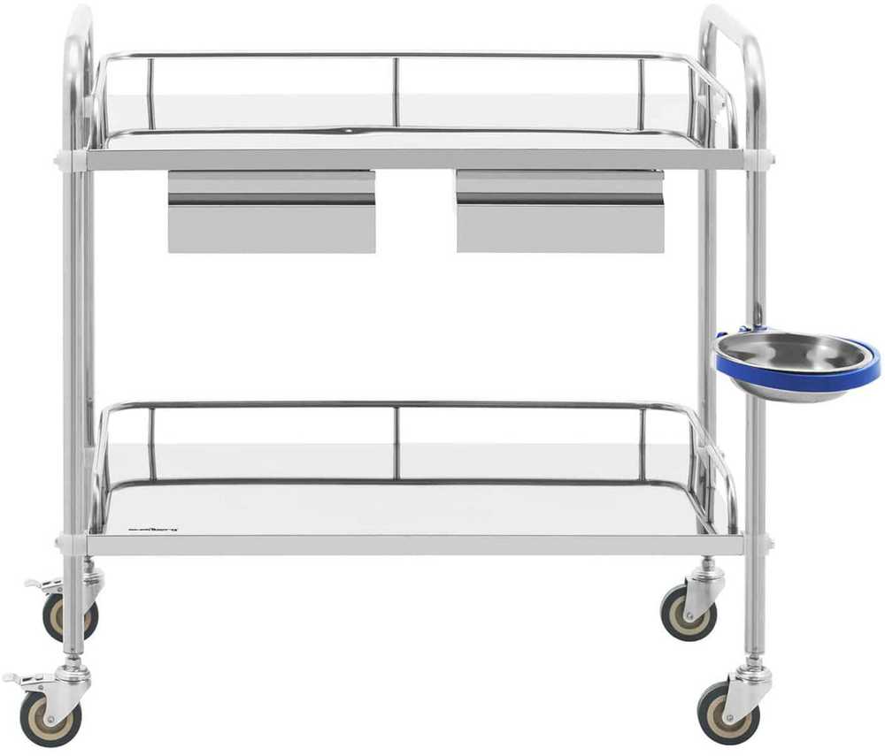 Steinberg Systems Laboratorinis vežimėlis kosmetikos procedūroms, plieno, 2 stalčiai, 2 lentynos, 84,5 x 66 x 87 cm