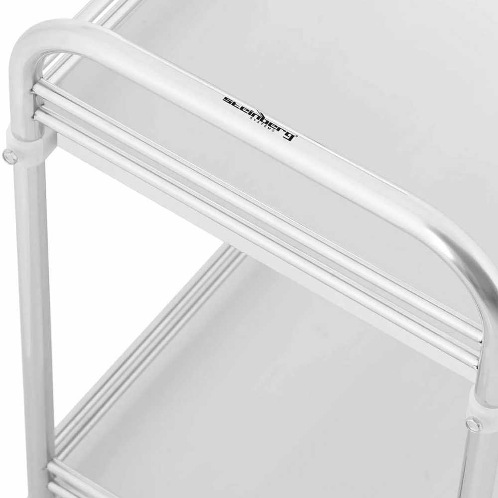 Steinberg Systems Laboratorinis kosmetinis gydymo vežimėlis pagamintas iš plieno, 2 lentynos, 73 x 44 x 86 cm, 20 kg
