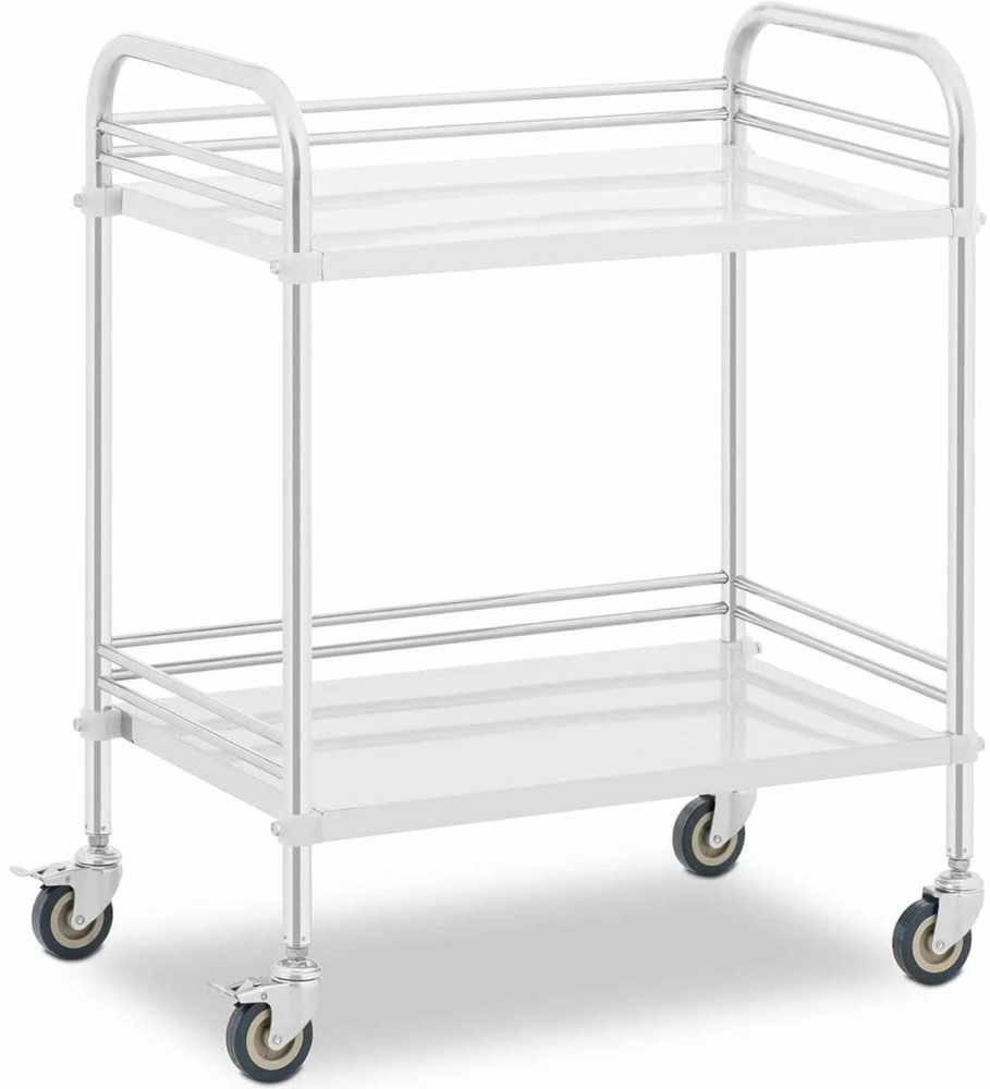 Steinberg Systems Laboratorinis kosmetinis gydymo vežimėlis pagamintas iš plieno, 2 lentynos, 73 x 44 x 86 cm, 20 kg