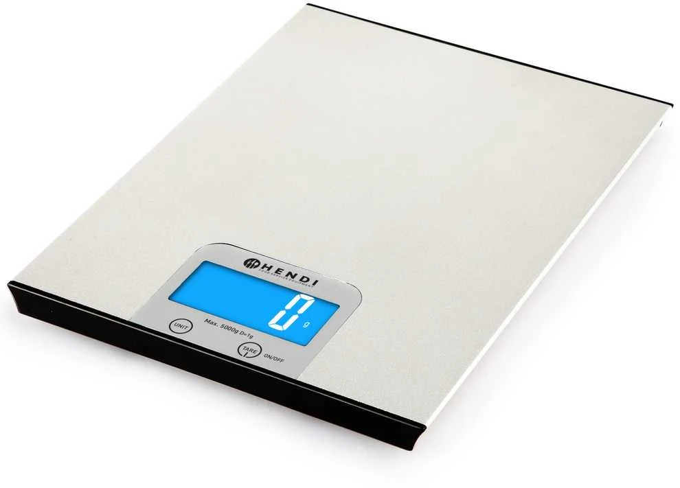 Virtuvinės svarstyklės Svarstyklės elektroninis virtuvės maitinimas tikslus 5000g / 1g - Hendi 580226