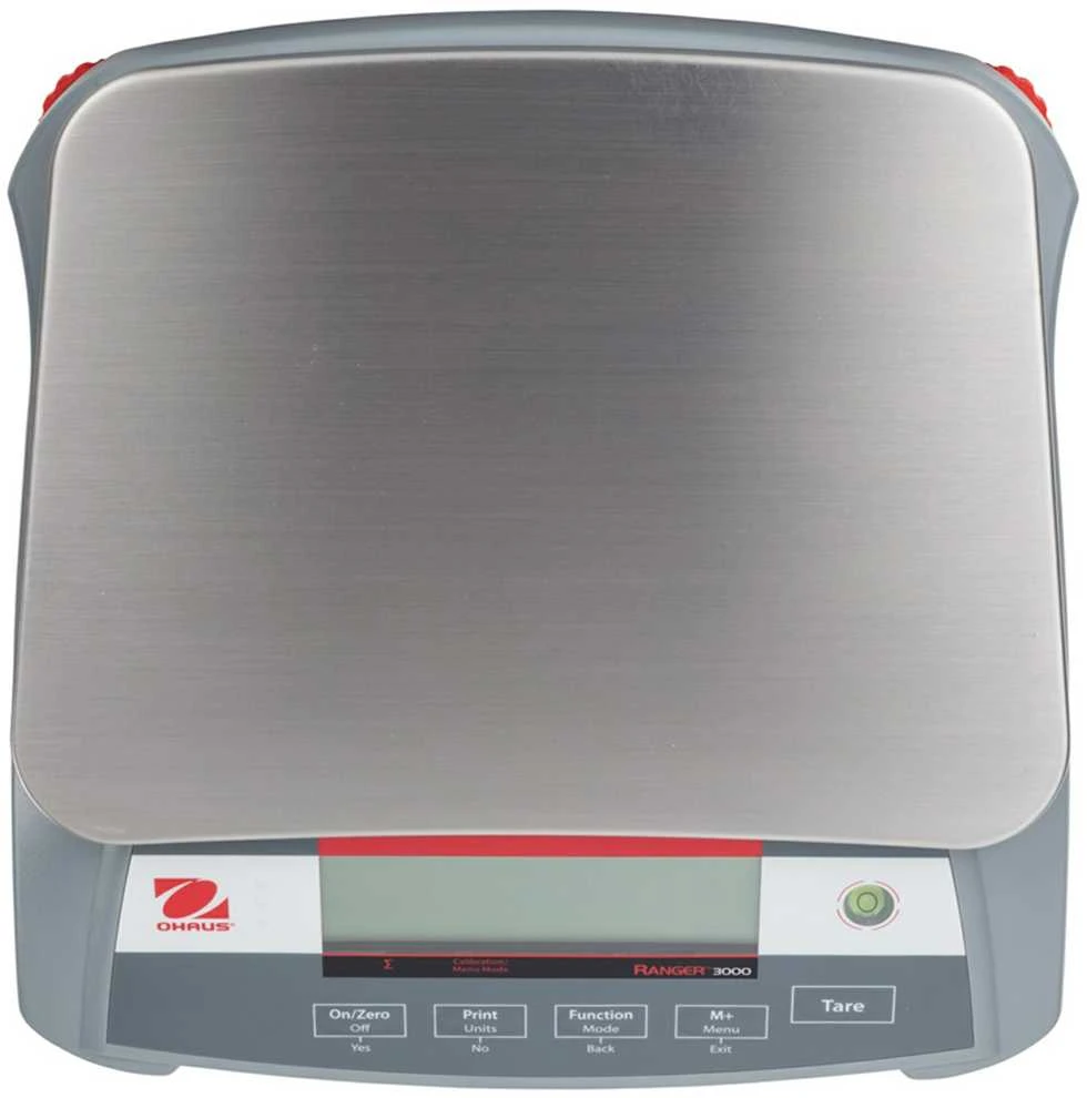 Virtuvinės svarstyklės Pramoninės kompaktiškos elektroninės stalo svarstyklės RANGER 3000 3kg / 0,1g - OHAUS R31P3