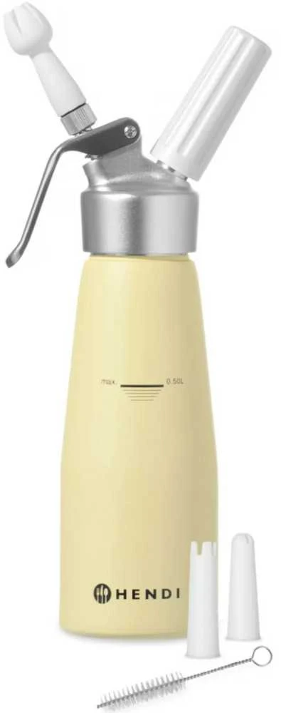 Plaktos grietinėlės sifonas pastelinis geltona 0,5 l - Hendi 975855