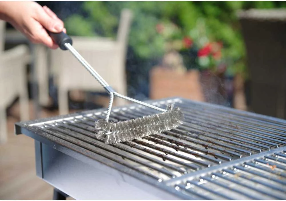 Vielinis šepetys nerūdijančio plieno BBQ grilio grotelėms Y-SHAPE 520x170 mm - Hendi 525432