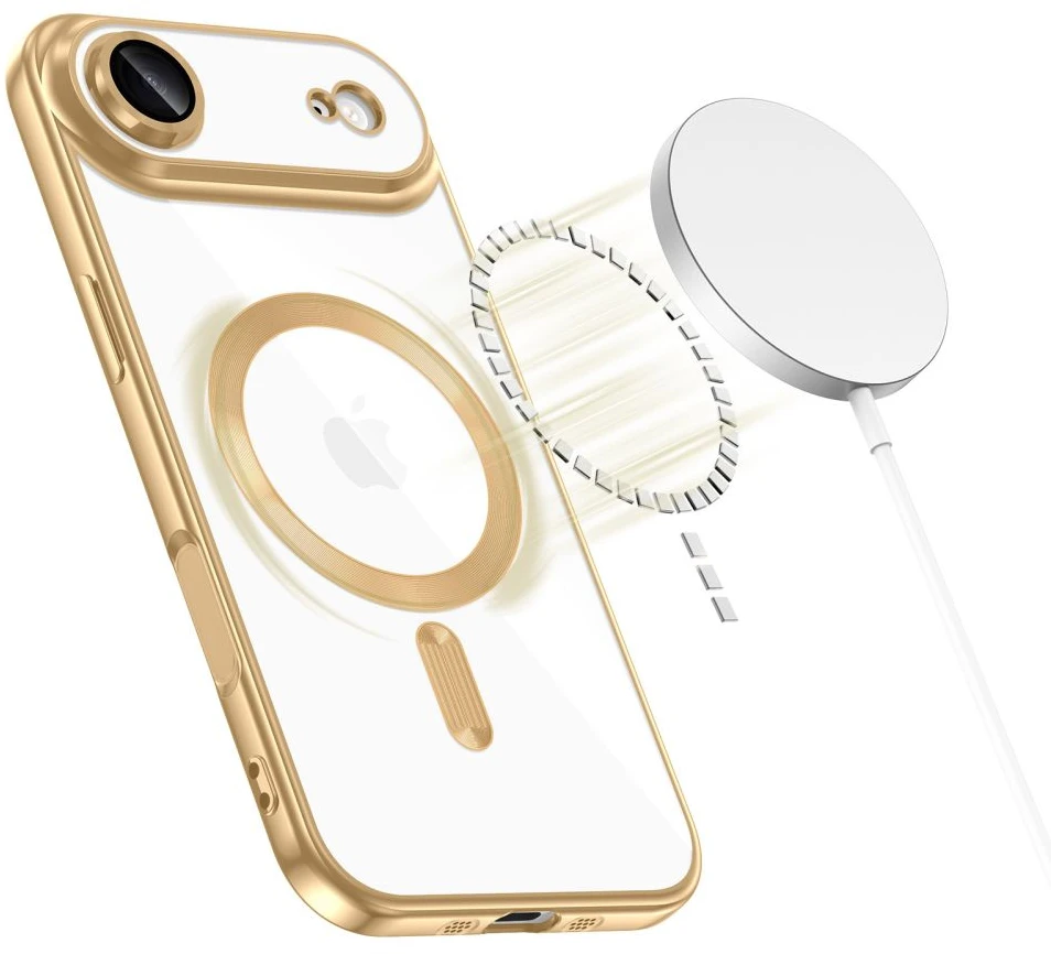 Tech-Protect MagFlex MagSafe dėklas skirtas Apple iPhone 17 Air – skaidrus aukso spalvos