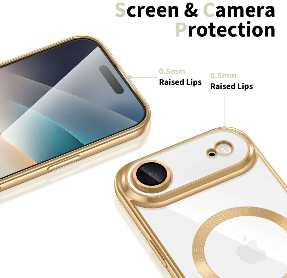 Tech-Protect MagFlex MagSafe dėklas skirtas Apple iPhone 17 Air – skaidrus aukso spalvos