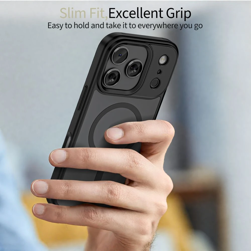Tech-Protect MagMat MagSafe dėklas skirtas Apple iPhone 17 Pro Max – matinis juodos spalvos