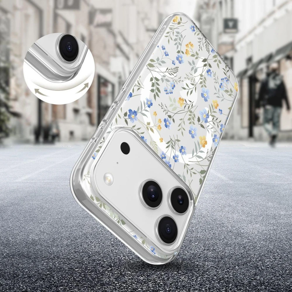 Tech-Protect FlexAir MagSafe dėklas skirtas Apple iPhone 17 Pro Max – Daisies with Leaves