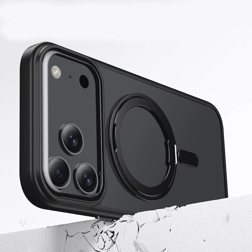 Tech-Protect MagRing MagSafe dėklas skirtas Apple iPhone 17 Pro Max – matinis juodos spalvos