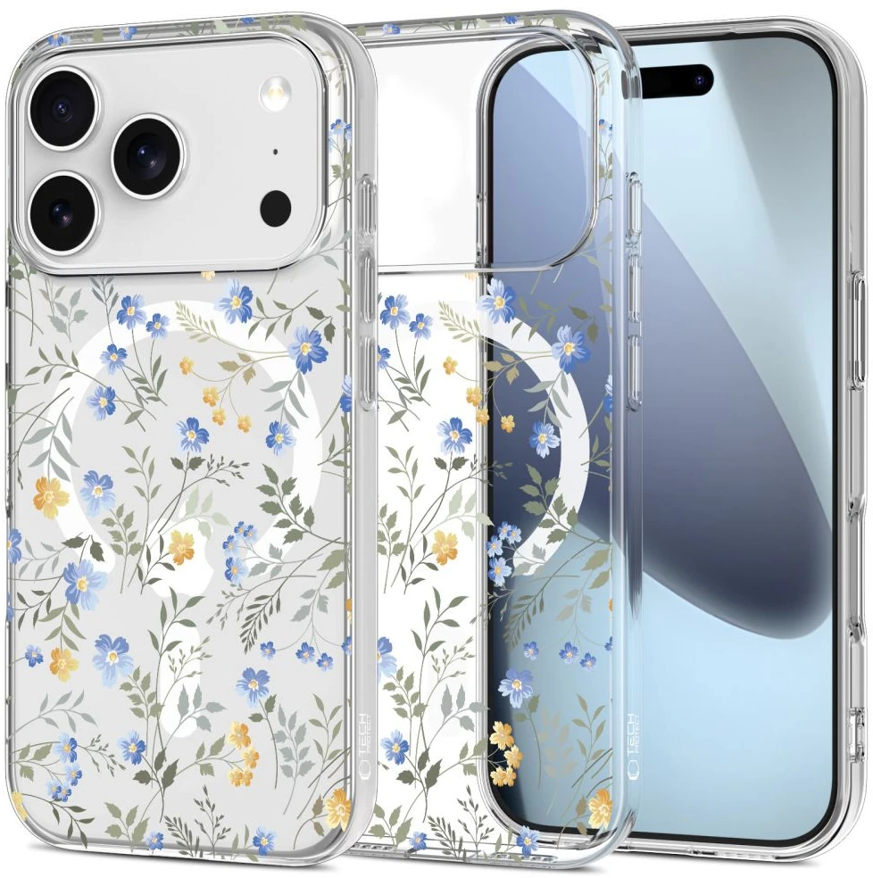 Tech-Protect FlexAir MagSafe dėklas skirtas Apple iPhone 17 Pro Max – Daisies with Leaves