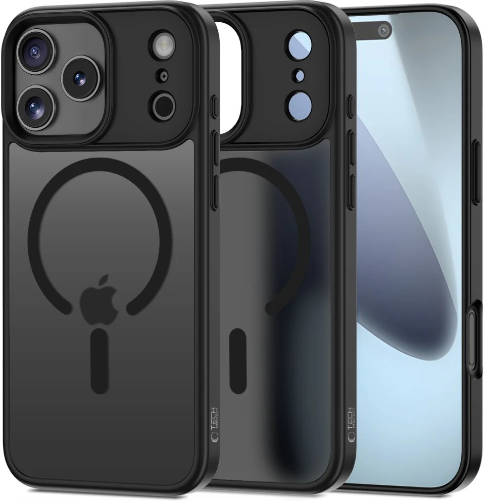 Tech-Protect MagMat MagSafe dėklas skirtas Apple iPhone 17 Pro – matinis juodos spalvos