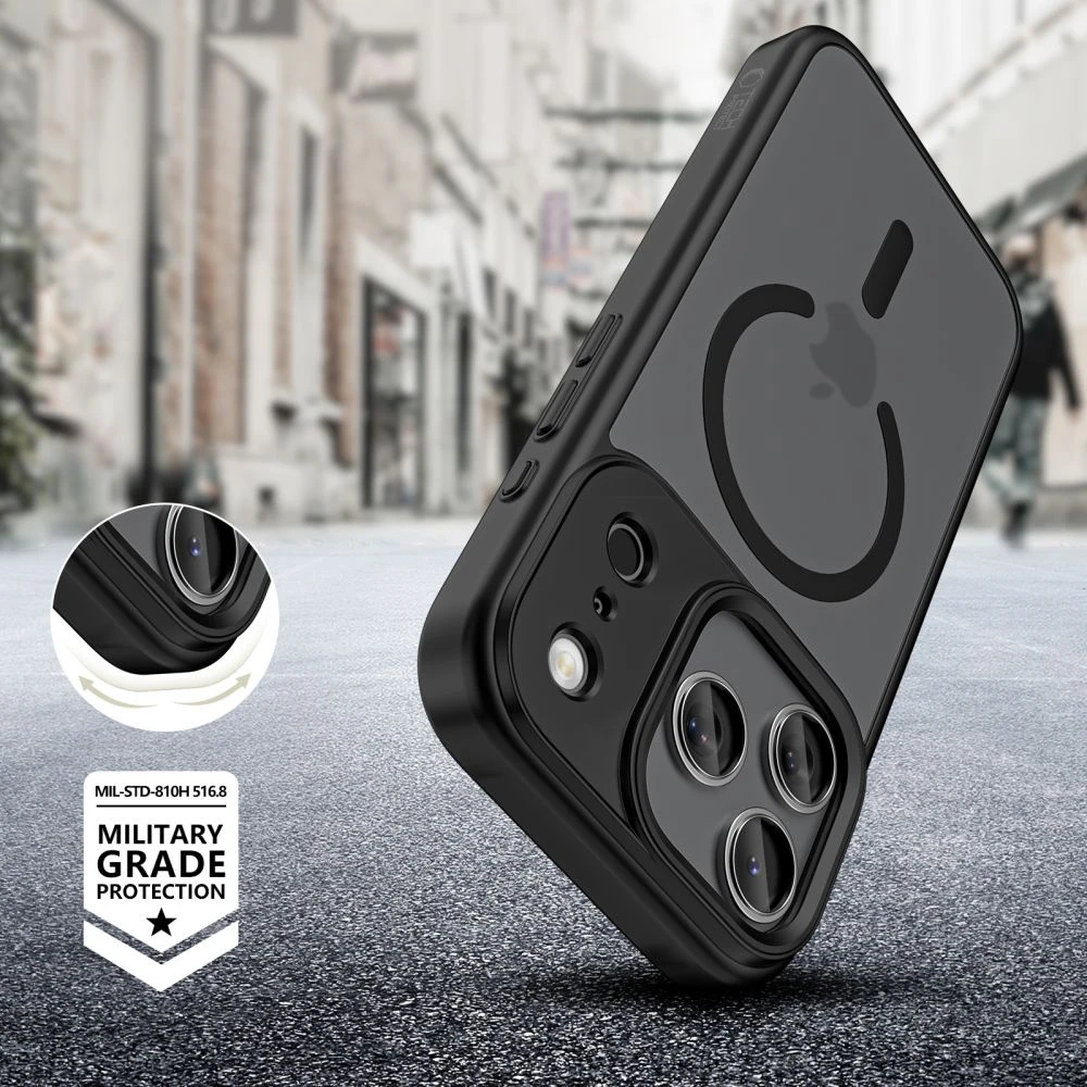 Tech-Protect MagMat XT 4-set MagSafe dėklas skirtas Apple iPhone 17 Pro – matinis juodos spalvos