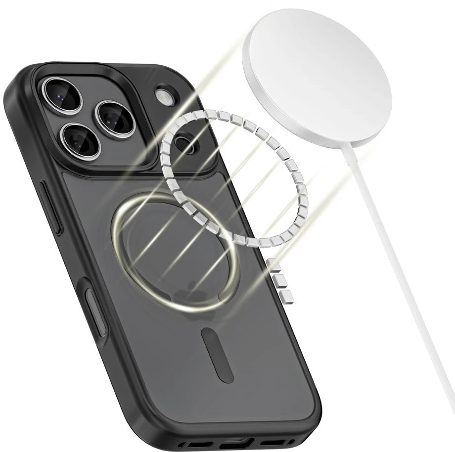 Tech-Protect MagMat MagSafe dėklas skirtas Apple iPhone 17 Pro – matinis juodos spalvos
