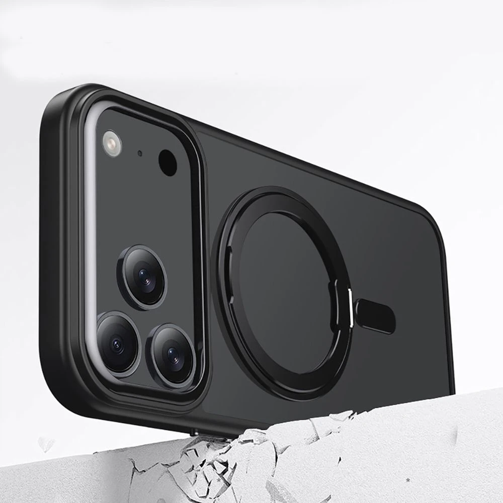 Tech-Protect MagRing MagSafe dėklas skirtas Apple iPhone 17 Pro – matinis juodos spalvos