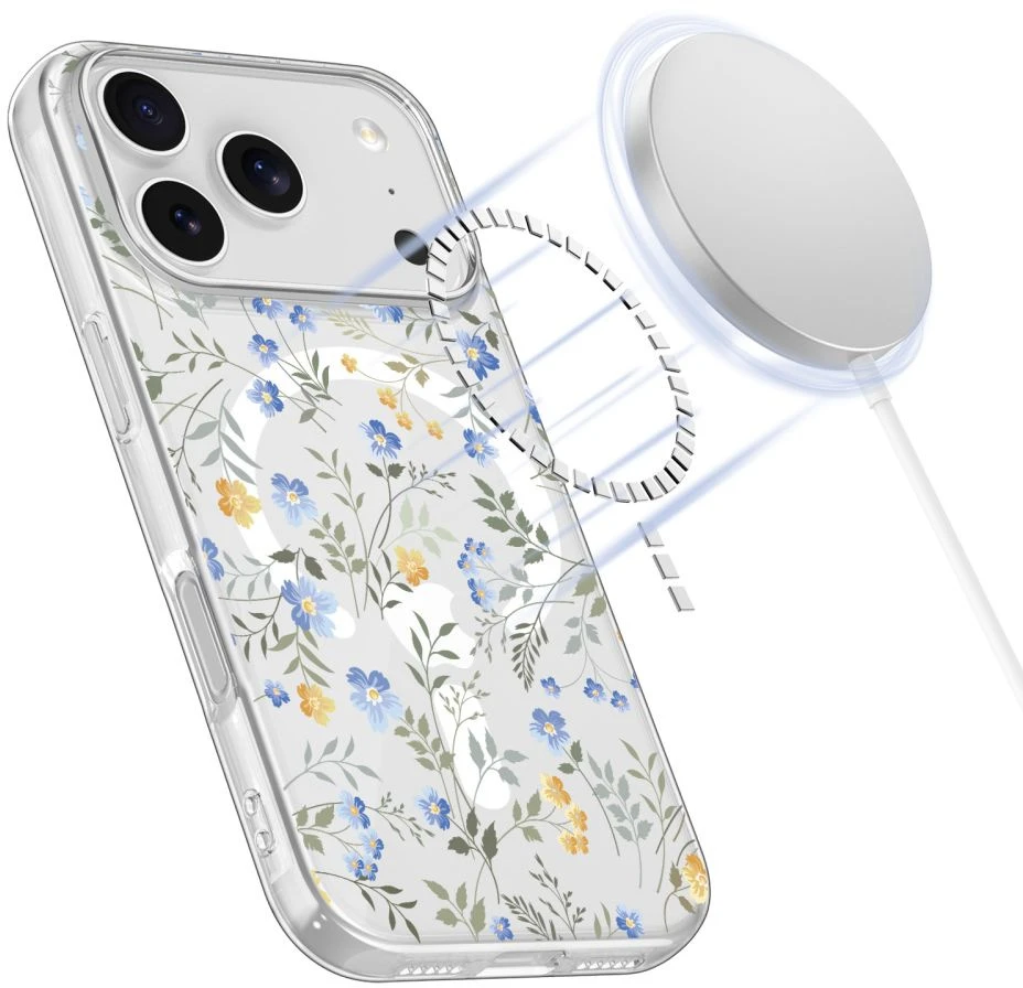 Tech-Protect FlexAir MagSafe dėklas skirtas Apple iPhone 17 Pro Max – Daisies with Leaves