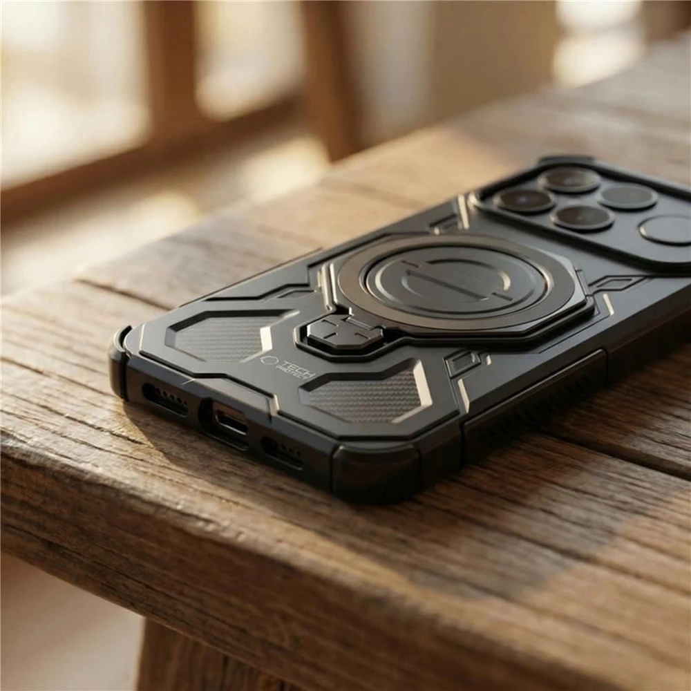 Dėklas Tech-Protect TacticStand MagSafe Xiaomi Redmi Note 15 Pro 5G matinės juodos spalvos