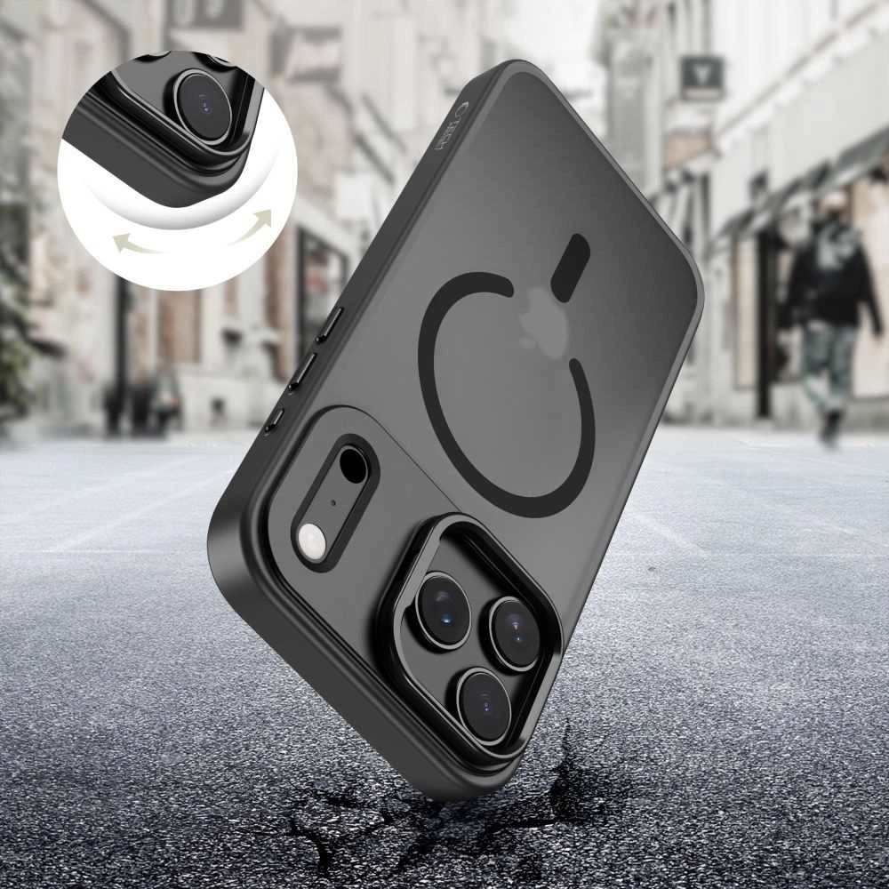 Tech-Protect MagStand MagSafe dėklas skirtas Apple iPhone 17 Pro Max – matinis juodos spalvos
