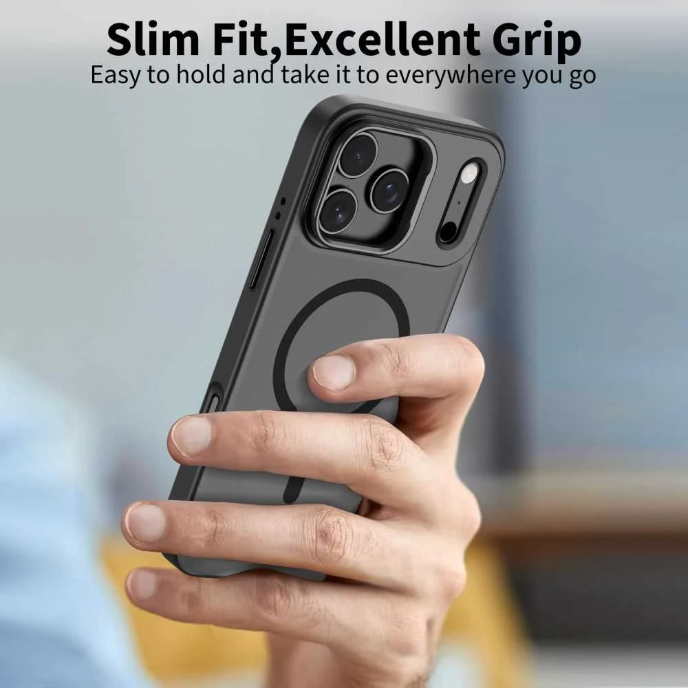 Tech-Protect MagStand MagSafe dėklas skirtas Apple iPhone 17 Pro Max – matinis juodos spalvos