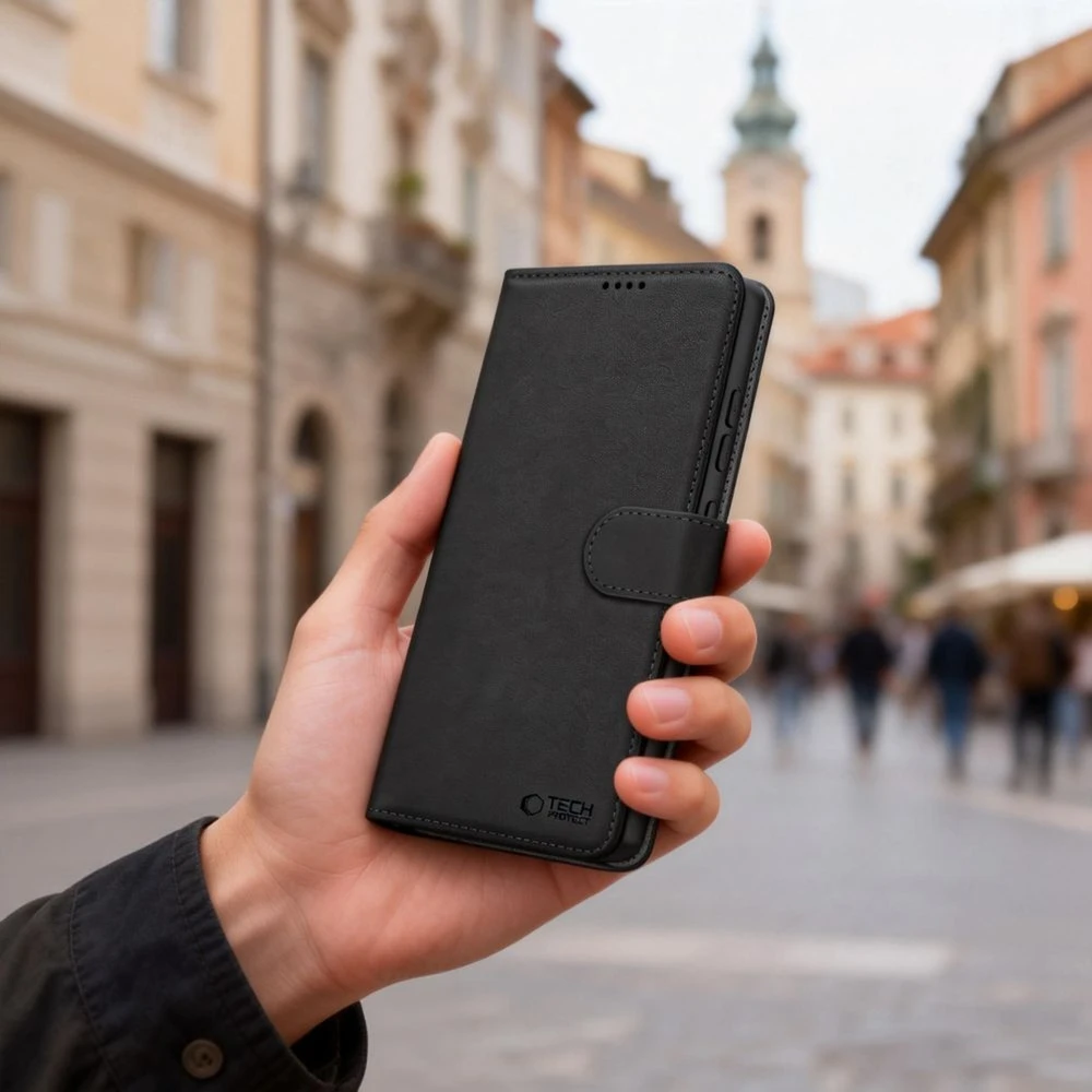 Dėklas „Tech-Protect“ piniginė „Samsung Galaxy S26+ Plus“, juoda