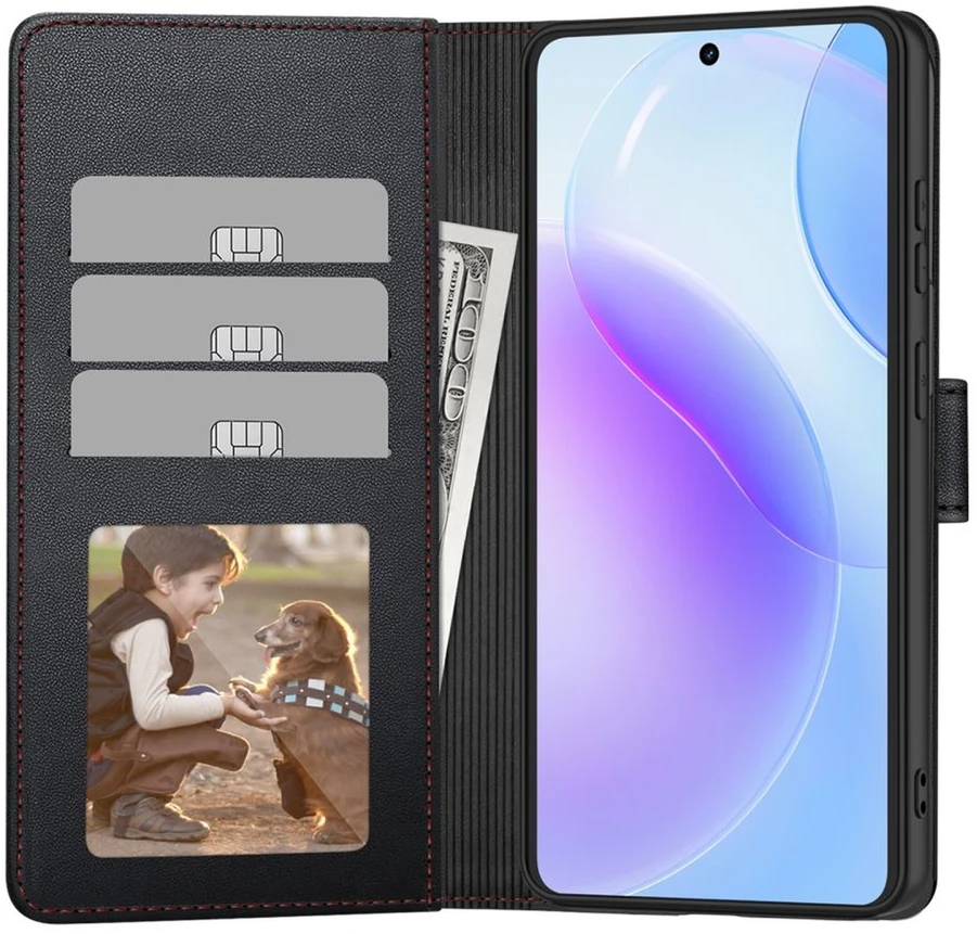 Dėklas Tech-Protect Wallet Samsung Galaxy S26 Ultra juodos spalvos/raudonos spalvos