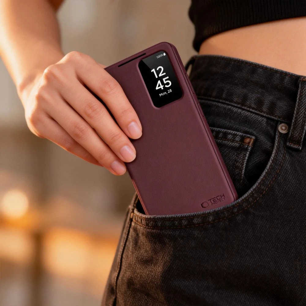 Dėklas Tech Protect „TechProtect“ išmanioji piniginė „Samsung Galaxy S26 Mulberry“