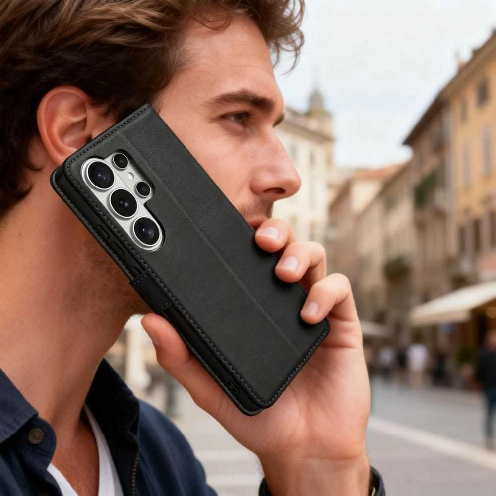 Dėklas Tech-Protect Wallet Samsung Galaxy S26 Ultra juodos spalvos