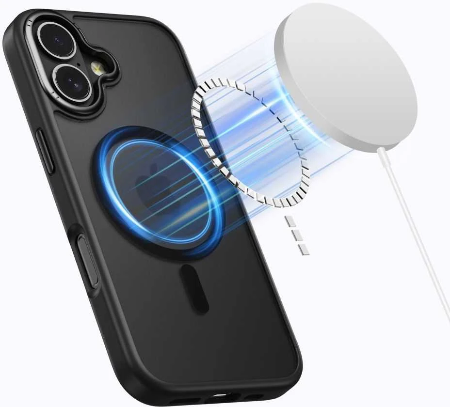 „Tech-Protect MagEdge MagSafe“ dėklas, skirtas „iPhone 17“ – matinis juodas