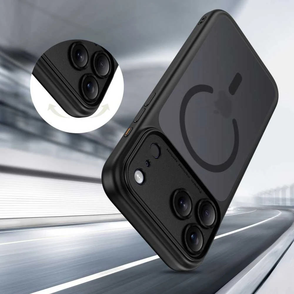 „Tech-Protect Magpeak Magsafe CC“ dėklas, skirtas „iPhone 17 Pro Max“ – matinis juodas
