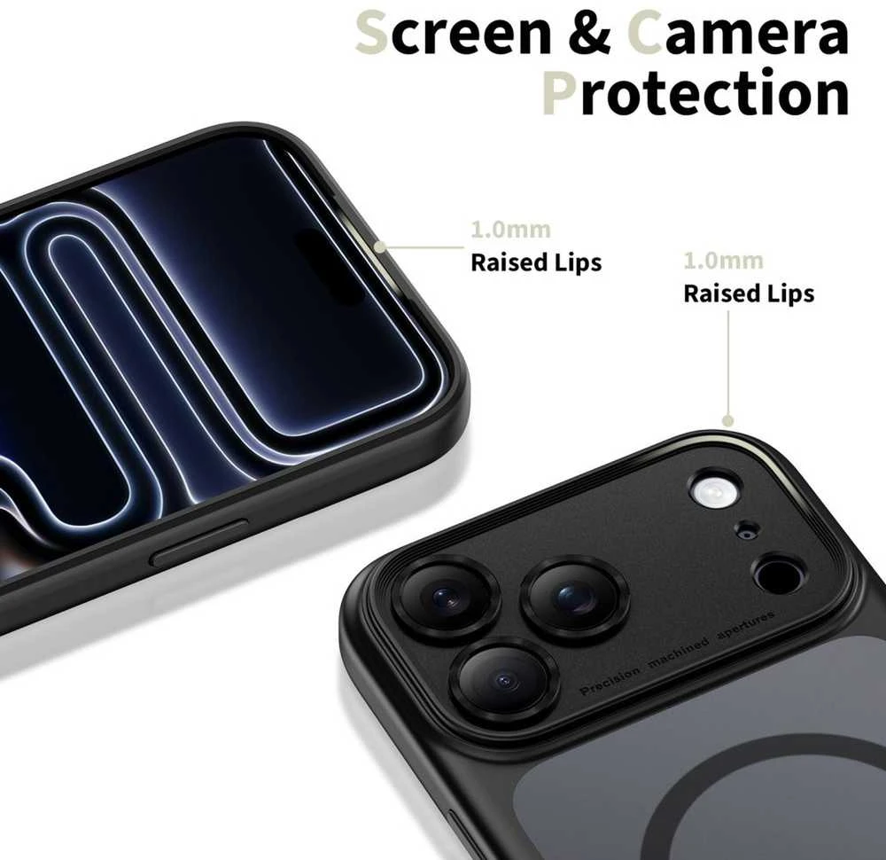 „Tech-Protect Magpeak Magsafe CC“ dėklas, skirtas „iPhone 17 Pro Max“ – matinis juodas