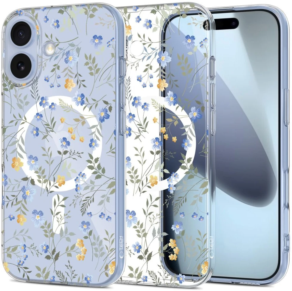 Tech-Protect FlexAir MagSafe dėklas skirtas Apple iPhone 17 – Daisies with Leaves