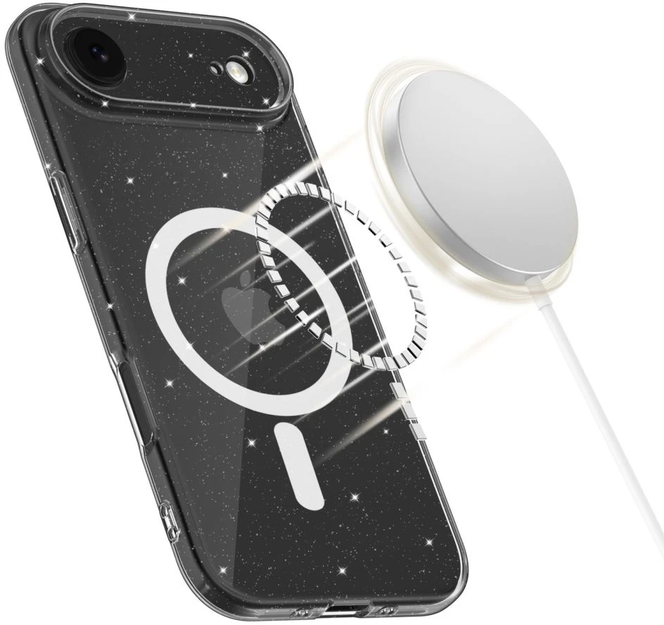 Tech-Protect FlexAir MagSafe dėklas skirtas Apple iPhone 17 Air – skaidrus Glitter