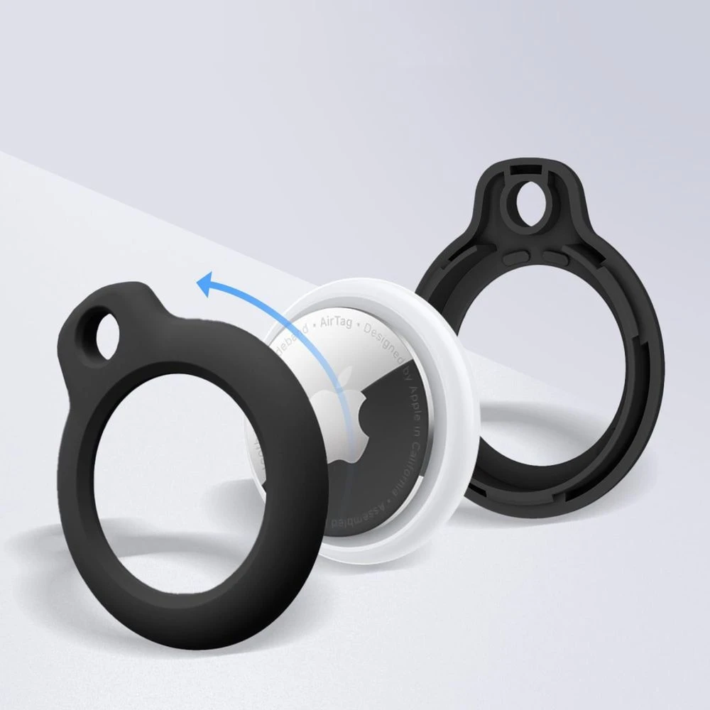Dėklas Juoda Airtag 1 / 2 dėklo apyrankė „Tech-Protect Rough 4-Pack“