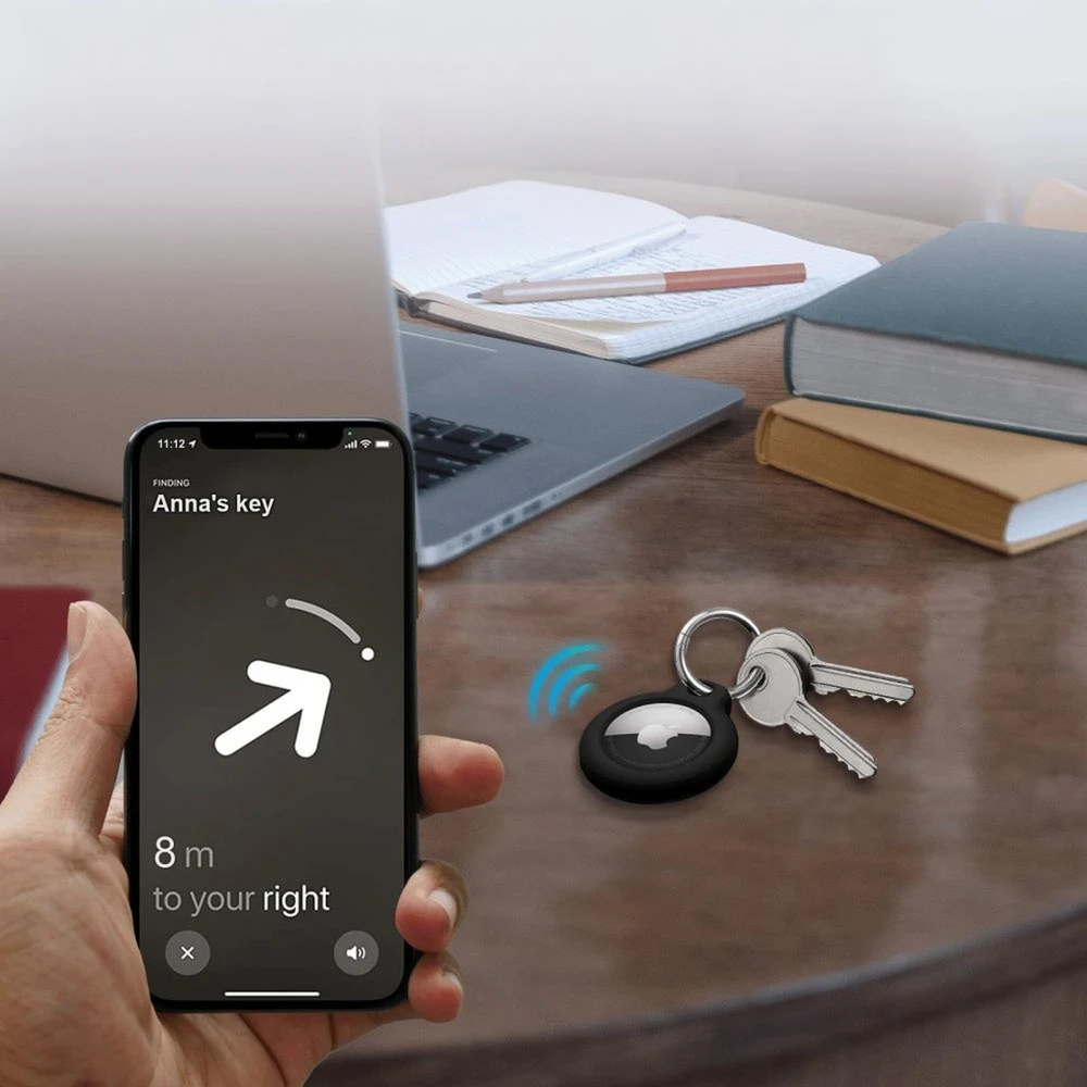 Dėklas Juoda Airtag 1 / 2 dėklo apyrankė „Tech-Protect Rough 4-Pack“