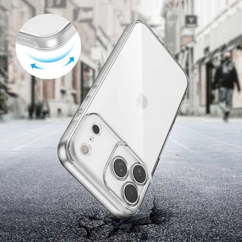 „Tech-Protect FlexAir“ dėklas, skirtas „iPhone 17 Pro“ – skaidrus