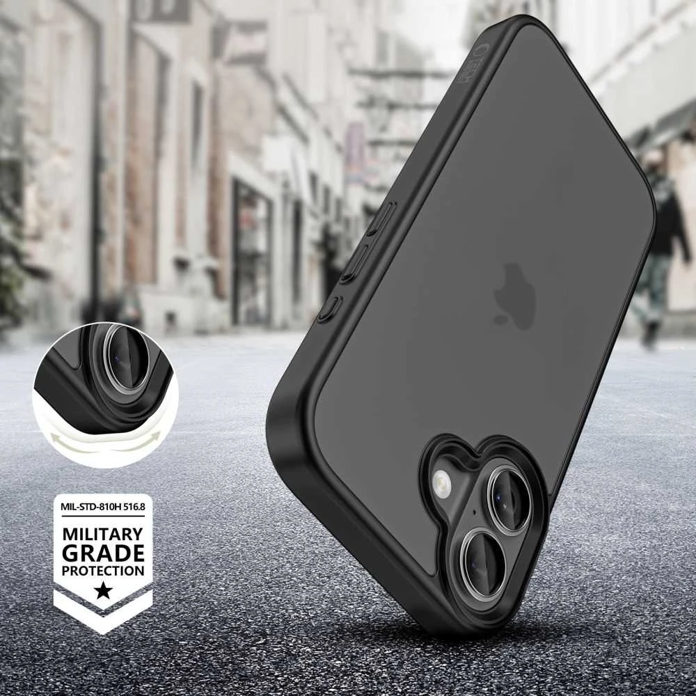 „Tech-Protect MagMat iPhone 17“ dėklas – matinis juodas