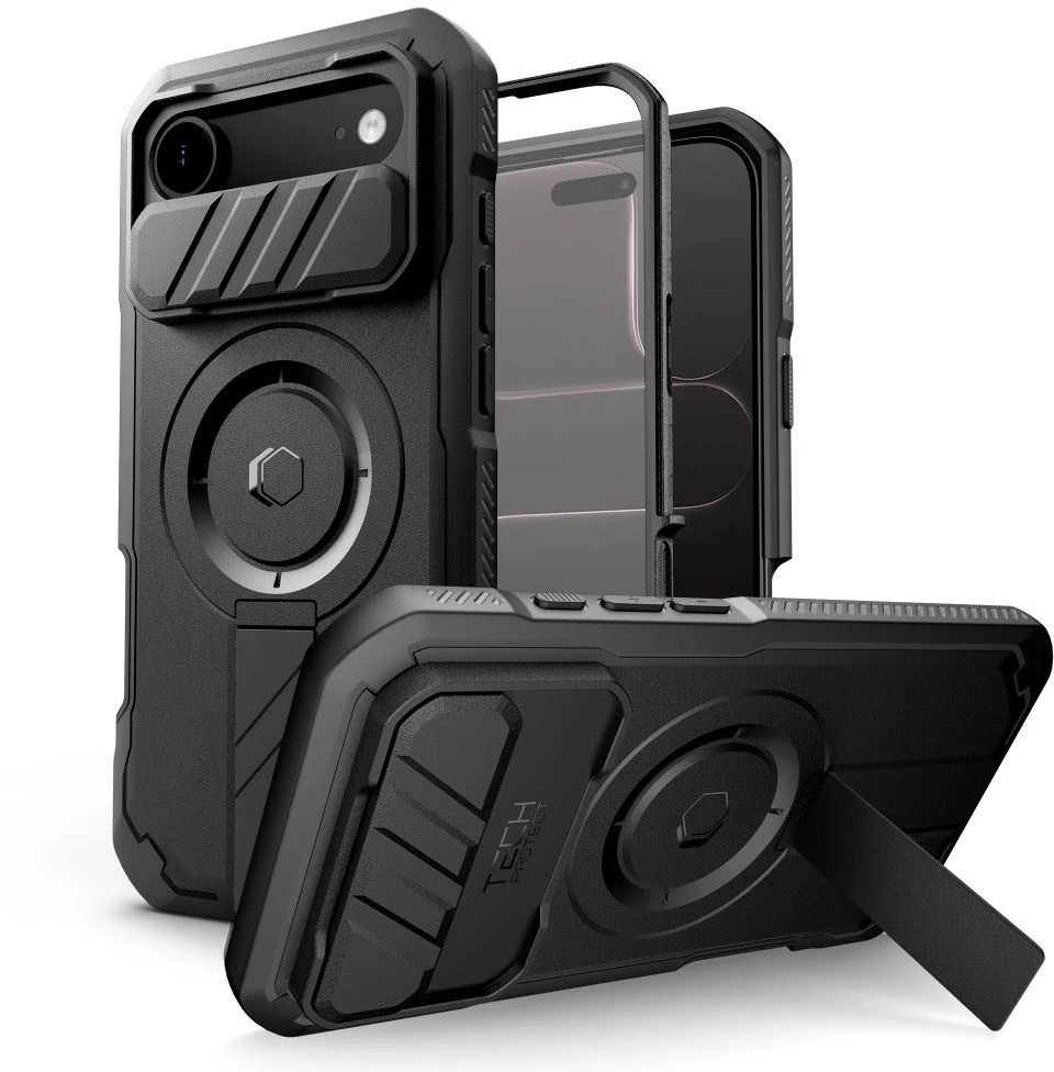 Tech-Protect Kevlar MagSafe dėklas skirtas Apple iPhone 17 Air – juodos spalvos